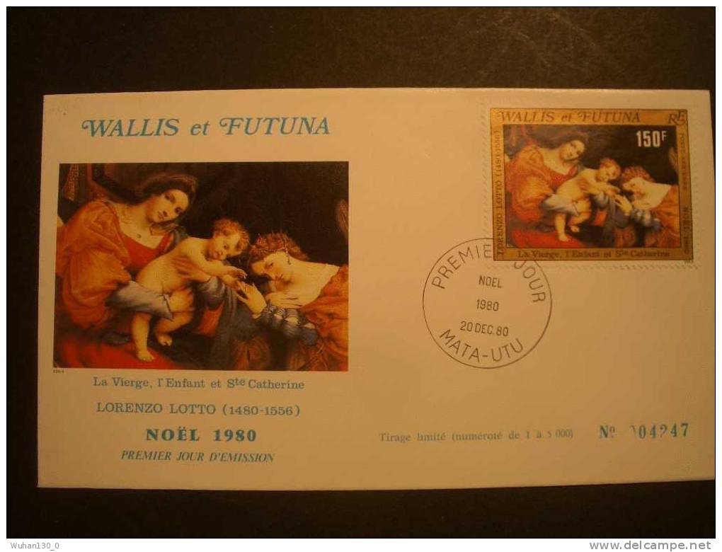 WALLIS  Et  FUTUNA  De  1980  "  NOEL  :  Tableau De Lorenzo  Lotto "  F D C  Du  20  Decembre  1980 - FDC