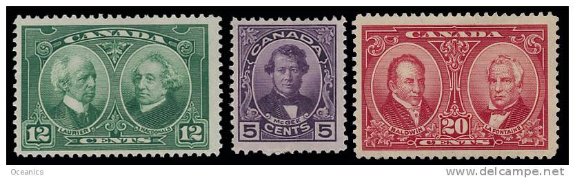 Canada (Scott No. 146-48 - Emission Historique / Historical Issue) (*) ValeurC / CValue $66 - Unused Stamps