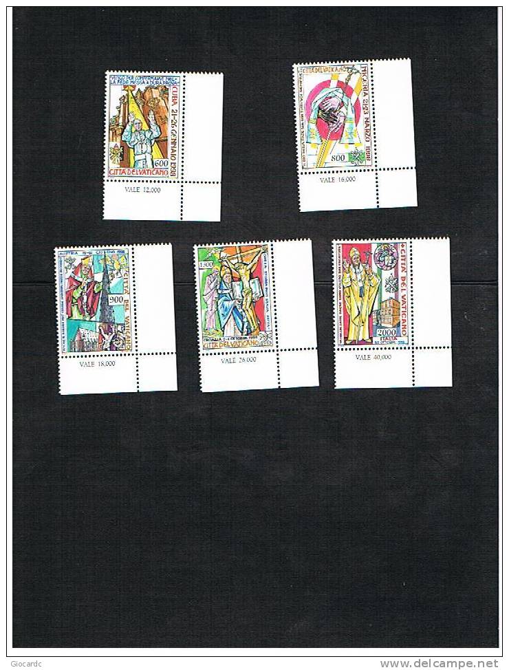 VATICANO - UNIF.1172.1176   -  1999   I VIAGGI DI GIOVANNI PAOLO II NEL 1998 -  NUOVI (MINT) ** - Unused Stamps