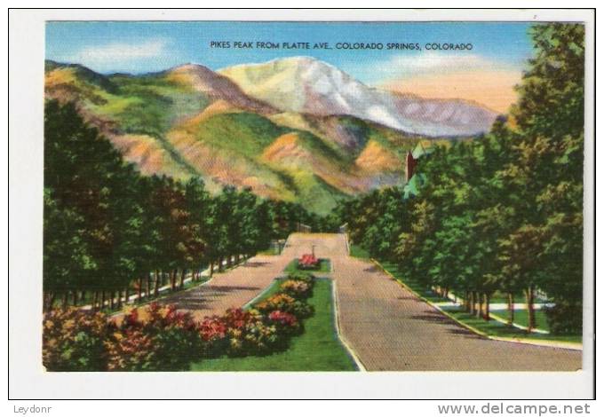 Pikes Peak From Platte Ave. Colorado Springs, Colorado - Colorado Springs