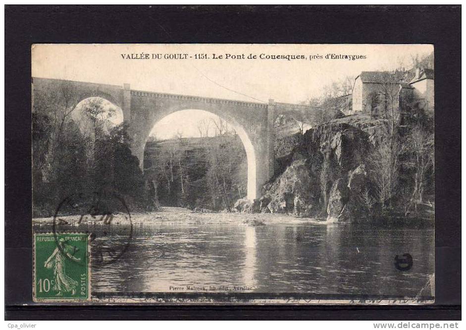 12 ST HIPPOLYTE (envs Entraygues) Pont De Couesques, Vallée Du Goult, Ed Malroux 1151, 1922 - Autres & Non Classés