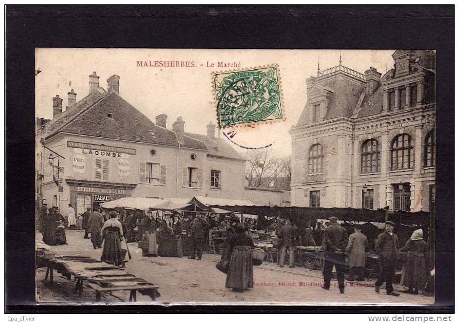 45 MALESHERBES Marché, Bien Animée, Ed Boucheny, 190? - Malesherbes