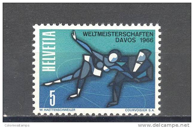 (SA0800) SWITZERLAND, 1965 (World Figure Skating Championships, Davos 1966). Mi # 822. MNH** Stamp - Neufs