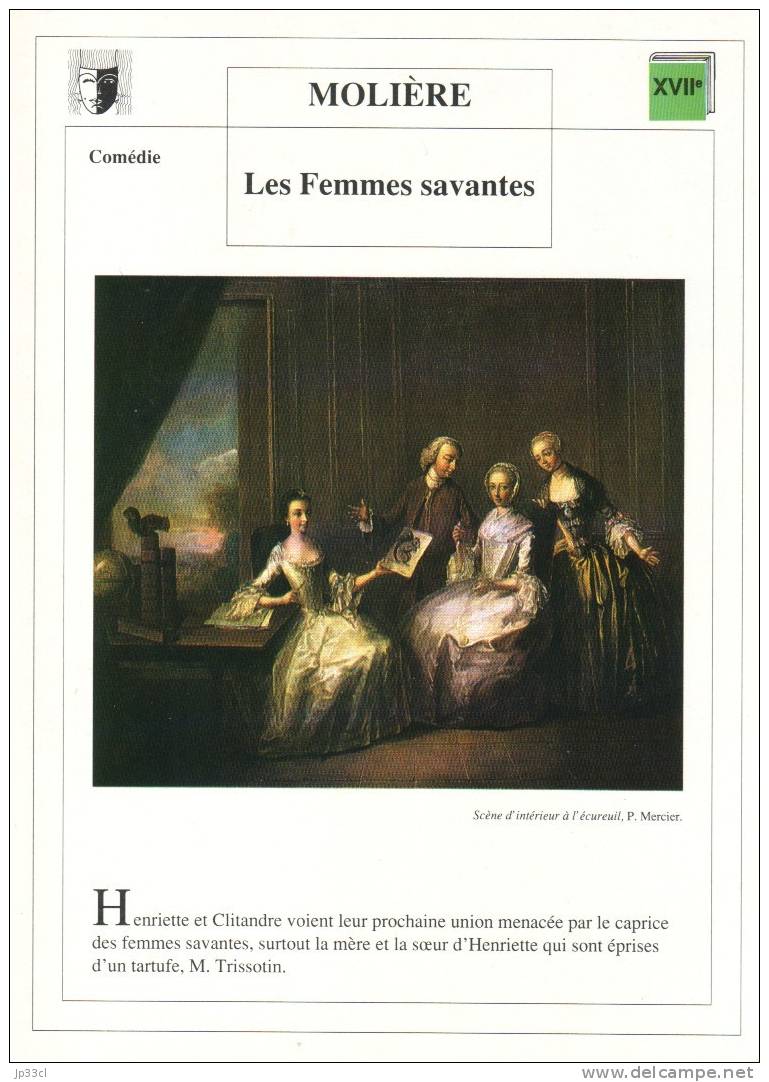 Fiche De Lecture Sur "Les Femmes Savantes", De Molière - Didactische Kaarten