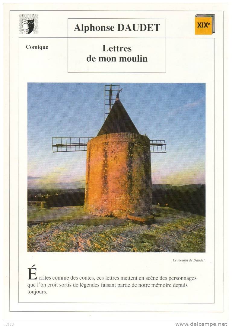 Fiche De Lecture Sur "Lettres De Mon Moulin", D'Alphonse Daudet - Lesekarten