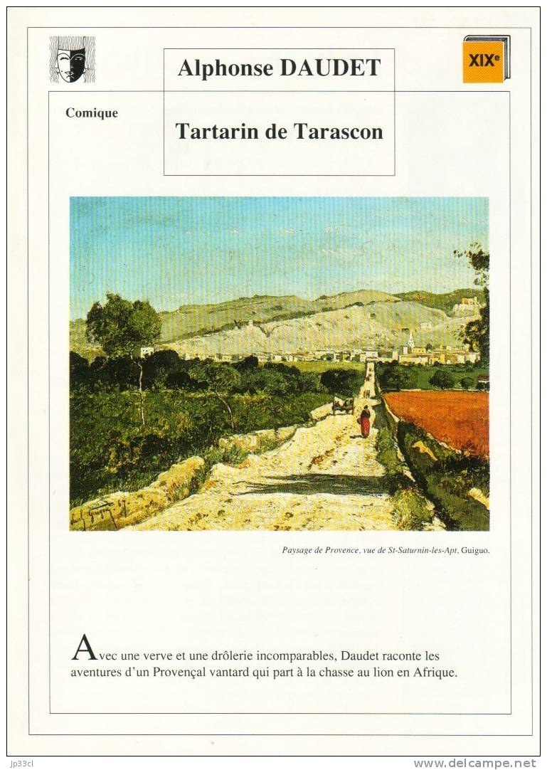 Fiche De Lecture Sur "Tartarin De Tarascon", D´Alphonse Daudet - Schede Didattiche