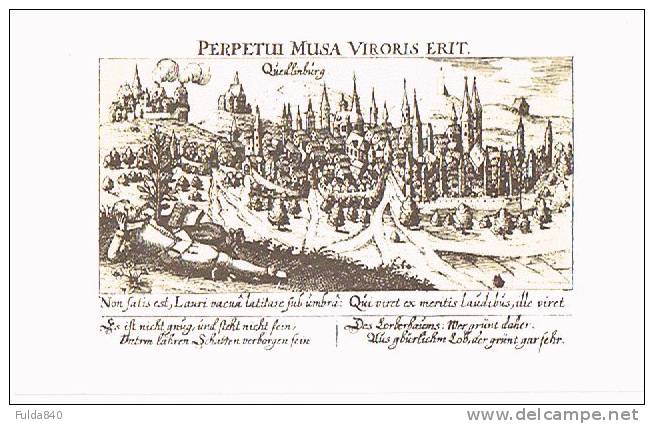 CPA.   QUEDLINBURG.     Perpetui Musa Erit.    (gravure) - Quedlinburg