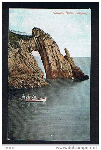 Early Postcard Ladies In Rowing Boat Natural Arch Torquay Devon - Ref 521 - Torquay