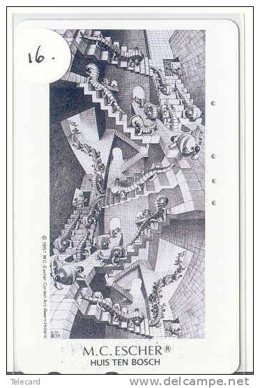 ESCHER (16) PHONECARD Telefonkarte JAPAN  Telecarte Japon MAHLEREI PEINTURE PAINTING ART KUNST SCHILDERIJ PHONECARD - Painting