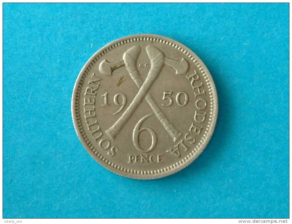 1950 - 6 PENCE / KM 21 - SOUTH RHODESIA ( Details Zie Foto ) ! - Rhodesia