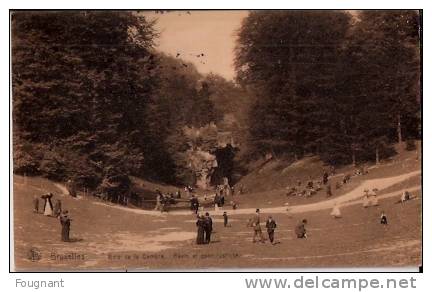 BELGIQUE : 1919:BRUXELLES-Bois De La Cambre.Ravin Et Pont Rustique..F.M.Griffe Encadrée:nagezien-Vérifié . - Parks, Gärten