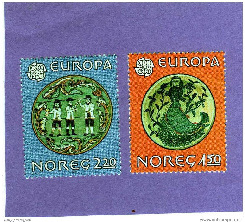 NORVEGE TIMBRE N° 792 ET 793 NEUF EUROPA 1981 - Neufs