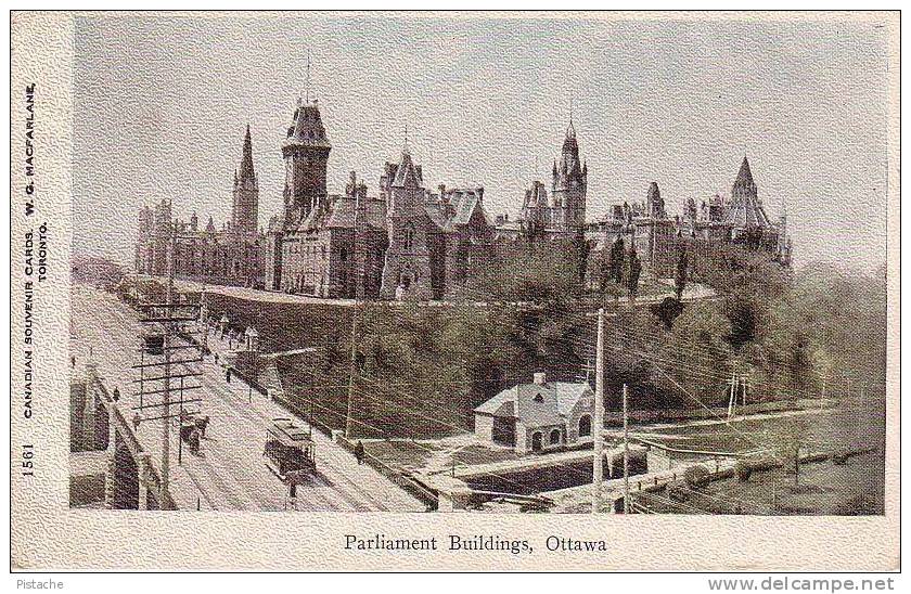 Ottawa - Parliament Buildings - 1907 - Écrite - Canadian Souvenir Cards #1561- Colorisée - Ottawa