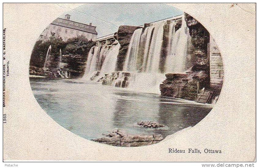 Canada Ottawa Rideau Falls - Canadian Souvenir Cards #1565 - Voyagée En 1907 - Colorisée - Ottawa