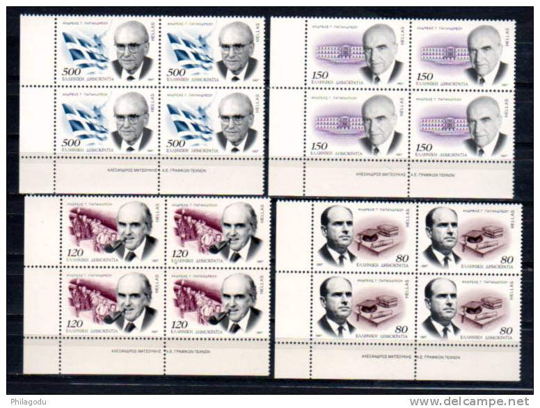 Grèce 1997, Andréas Papandréou, Yv. 1915 / 1918 **, Cote 36 € - Unused Stamps