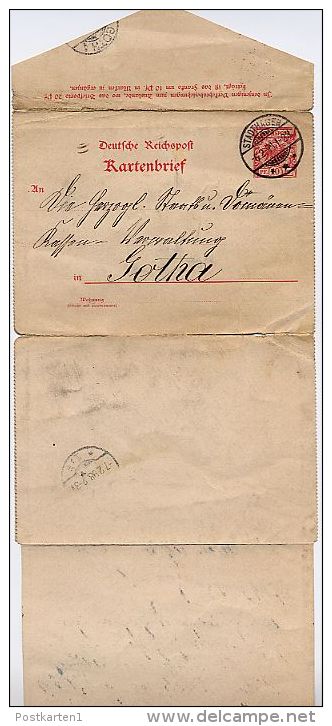 DR K2 Kartenbrief Borek 2Ia  Stadthagen-Gotha 1898  Kat. 20,00 € - Andere & Zonder Classificatie