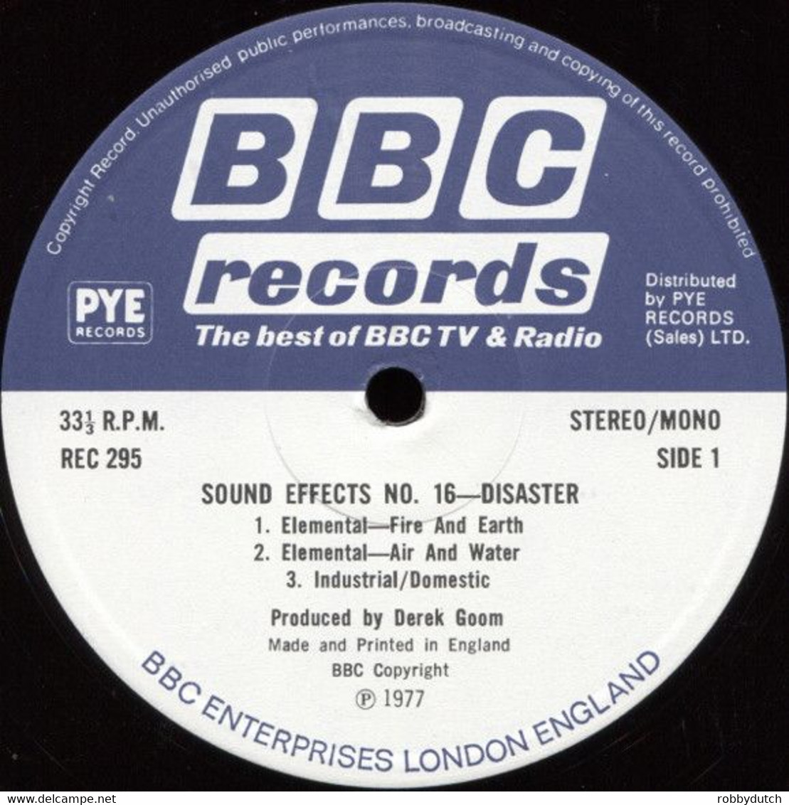 * LP *  SOUND EFFECTS: DISASTERS (BBC 1977 Ex-!!!) - Collections Complètes