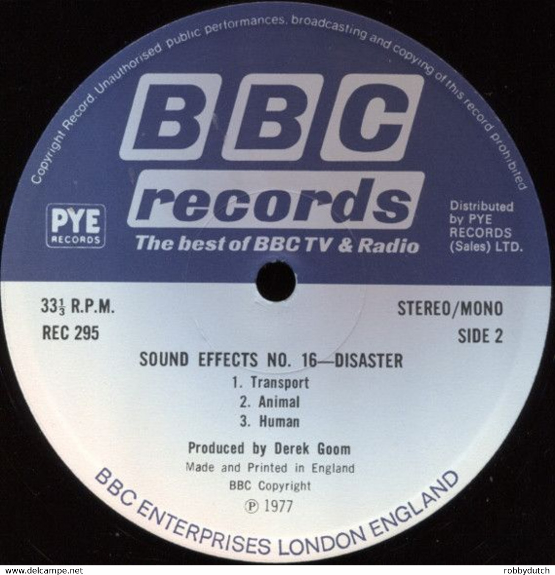 * LP *  SOUND EFFECTS: DISASTERS (BBC 1977 Ex-!!!) - Complete Collections