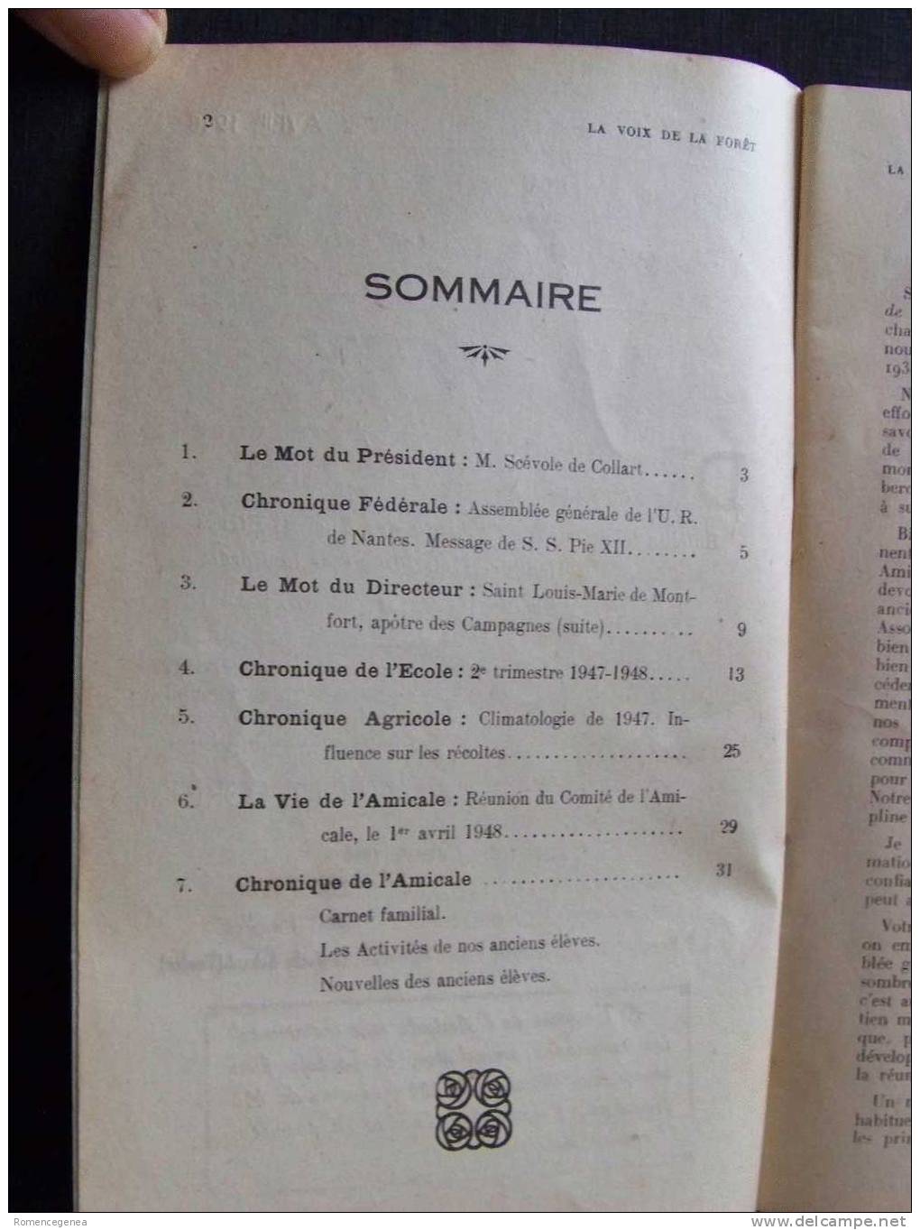 La MOTHE-ACHARD - Bulletin Trimestriel "LA VOIX DE LA FORÊT" - N°15 - Ecole D´Agriculture - Anciens Elèves - Avril 1948 - 1900 - 1949
