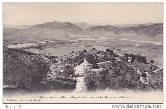 ALGERIE.VALLEE DU SEBAOU ADENI VILLAGE KABYLE ROUTE DE TIZI OUZOU A FORT NATIONAL  Editeur J Boussuge Fort National - Tizi Ouzou