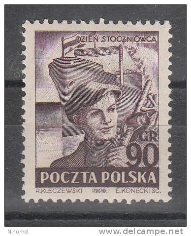 Polonia  -  1952.  Operaio Del Cantiere Navale.  Working  In  The  Dockyard.  MNH, Fresh - Autres (Mer)