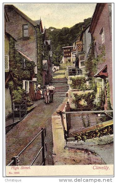 High Street, Clovelly, Devon. 1900-10s - Clovelly