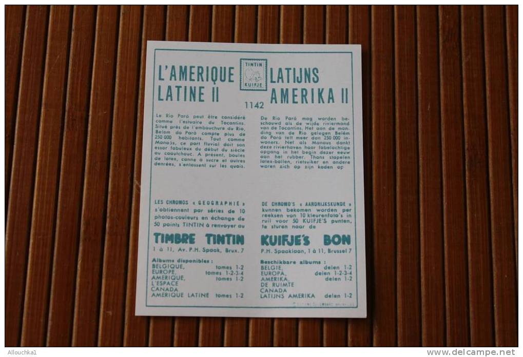 Tintin En  CHROMO & IMAGE COLLECTION TIMBRE KUIFJE'S BON TINTIN L'AMERIQUE LATINE II LATIJNS AMERIKA II - Collezioni