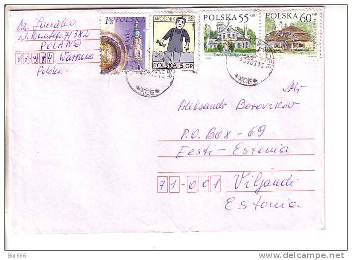 GOOD POLAND Postal Cover To ESTONIA 2003 - Good Stamped: Architecture ; Zodiac - Brieven En Documenten