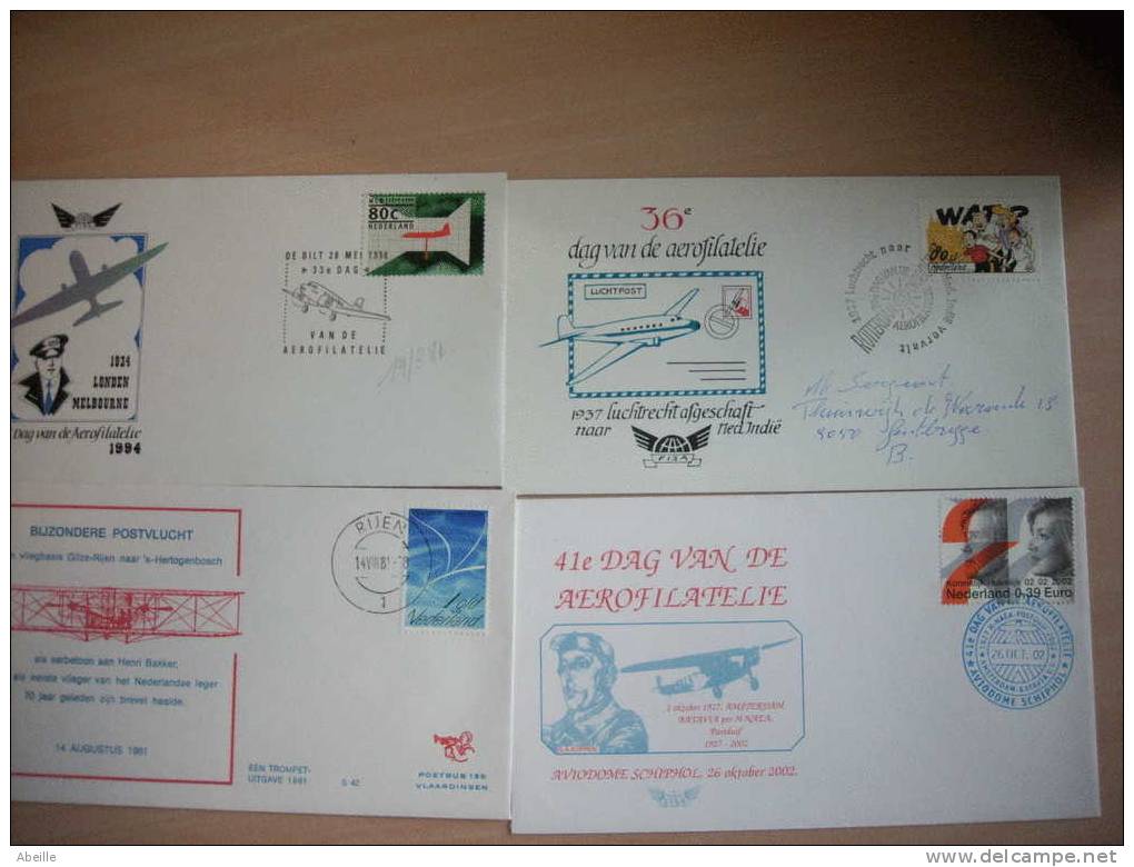 19/381     9 BRIEVEN THEMA LUCHTVAART BIJZ. AFSTEMPELINGEN ... - Airmail