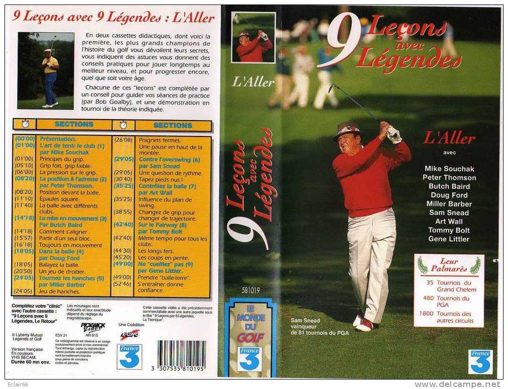 LE MONDE DU GOLF   9 LEçONS  TCHECNIQUES    AVEC LEGENDES   L'ALLER - Sports