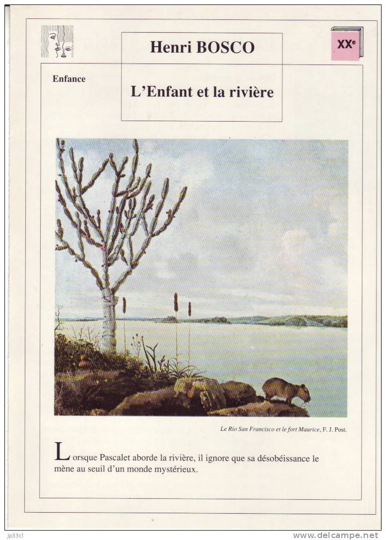 Fiche De Lecture Sur "L'Enfant Et La Rivière", D´Henri Bosco - Fiches Didactiques