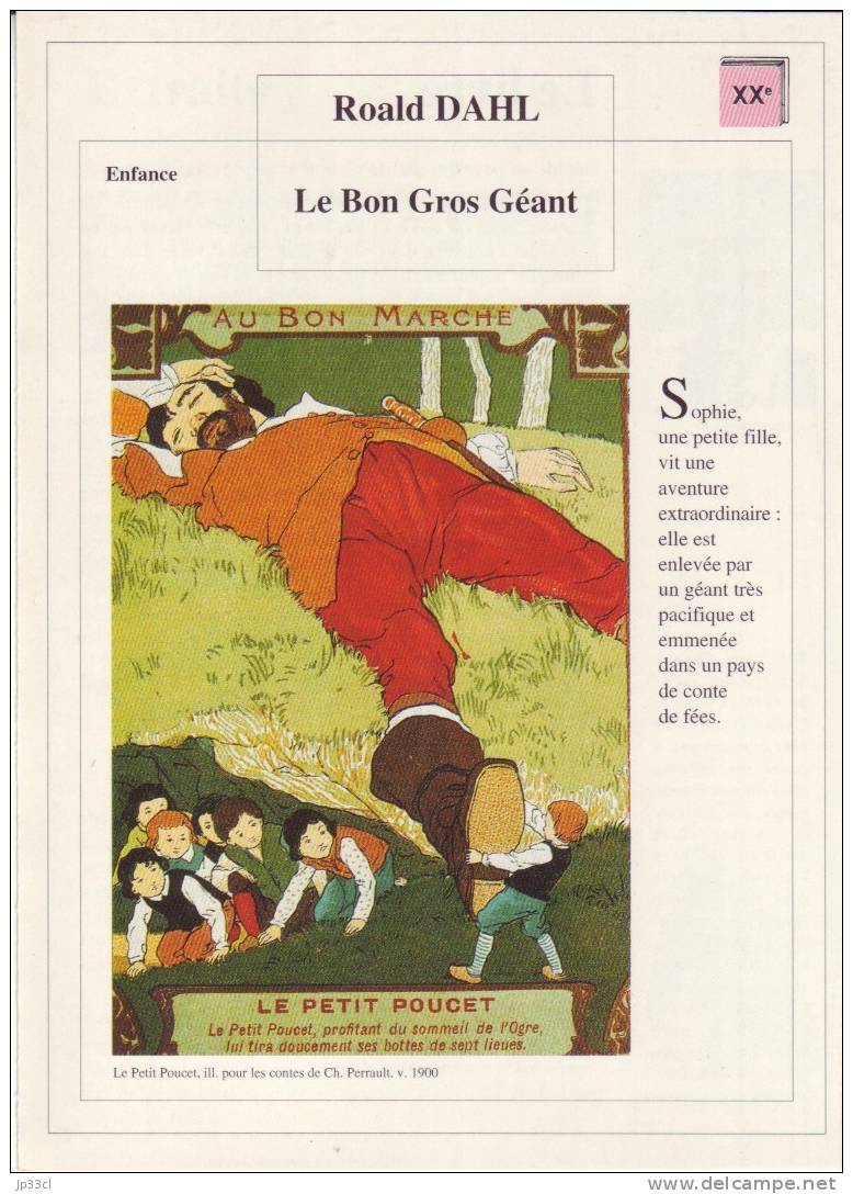 Fiche De Lecture Sur "Le Bon Gros Géant", De Roald Dahl - Didactische Kaarten