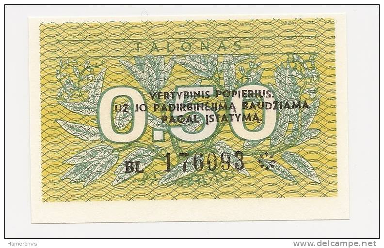 Lituania  0,50 Talonas  - UNC - P.31b - Lituanie