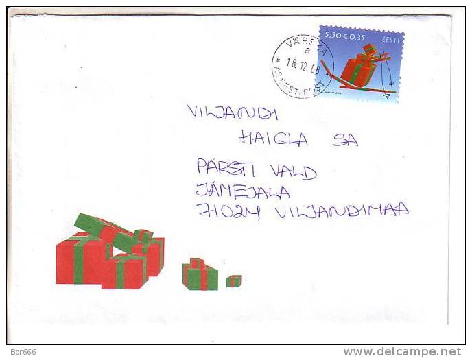 GOOD ESTONIA Postal Cover 2008 - Good Stamped: Christmas 2008 With Värska Cancel - Estonia