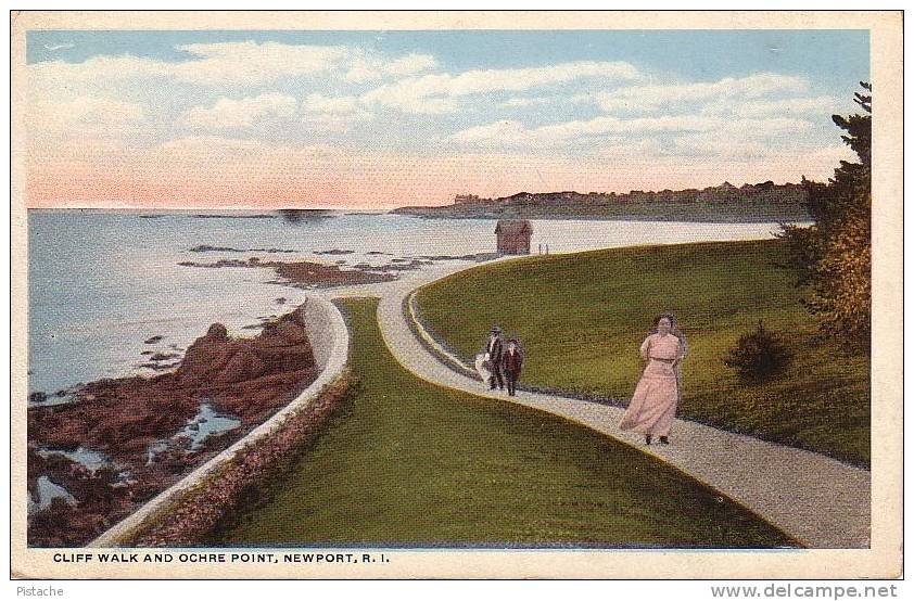 Newport Rhode Island RI - Cliff Walk And Ochre - Paysage - C.T. American Art - Non Circulée - Newport