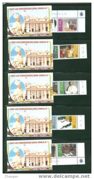 POLAND 2003 POPE JP II  5 Booklets  MNH - Booklets