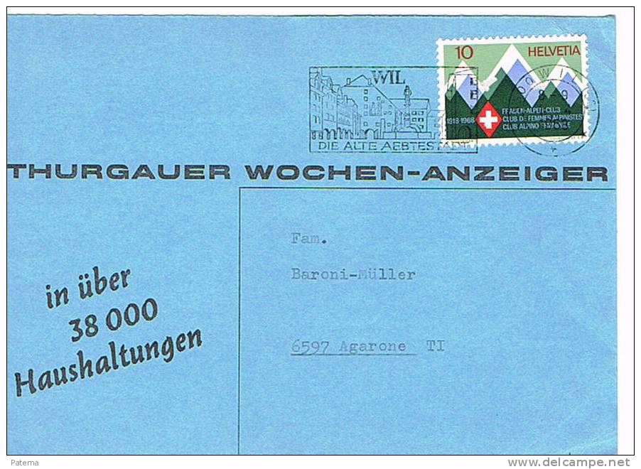 Tarjeta Propaganda WIL 1958 (Suiza) - Covers & Documents