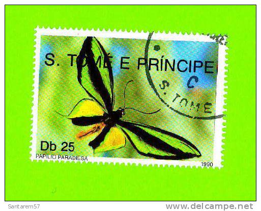 Timbre Oblitéré Used Mint Stamp Selo Carimbado Papilio Paradiesa Papillon Butterfly S. TOME E PRINCIPE DB25 1990 - Sao Tome Et Principe