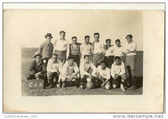 URUGUAY Real Photo POSTCARD - Pioneer SOCCER Players Line-up - Soccer