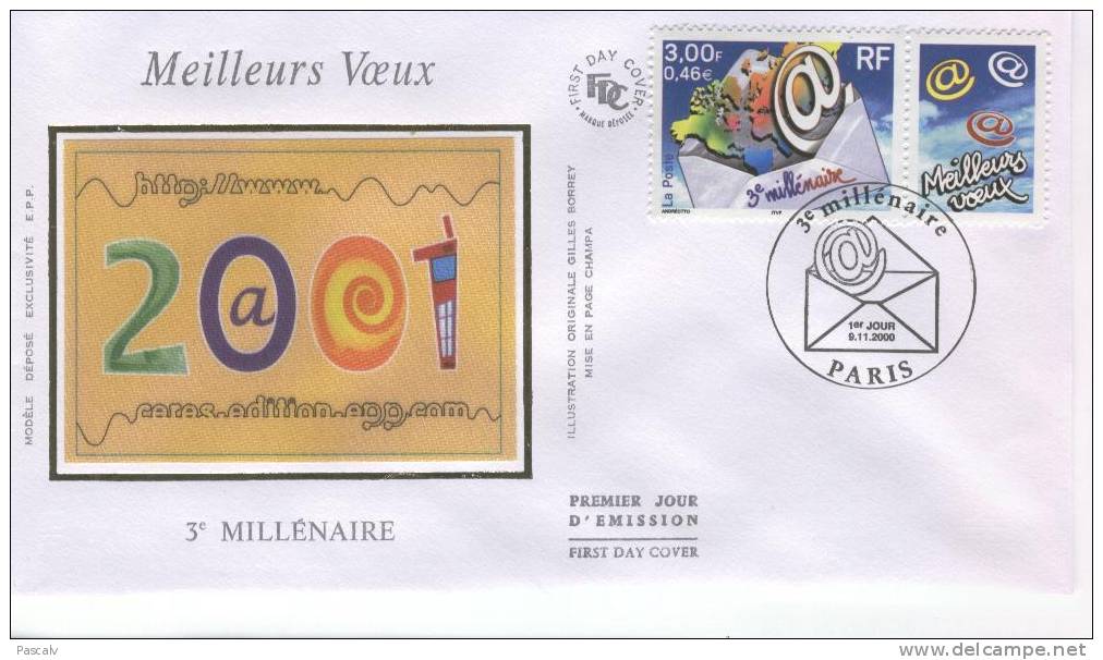 France Sur FDC Meilleurs Voeux - Nouvel An