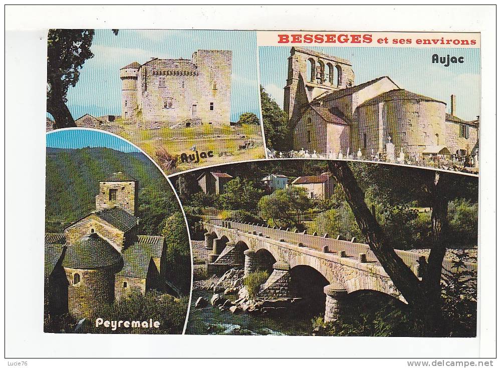 BESSEGES Et  Ses  Environs  - 4 Vues :  AUJAC - PEYREALE - Pont Des DROULHEDES - N° G 655 - Bessèges