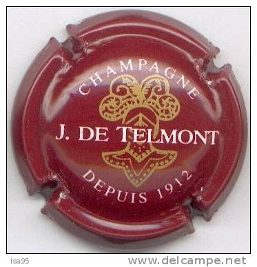 CAPSULE-CHAMPAGNE TELMONT J N°22 Fond Bordeaux - Autres & Non Classés