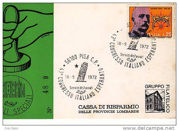 1972 Italia Pisa 43 Congresso Italiano Esperanto Language - Esperanto