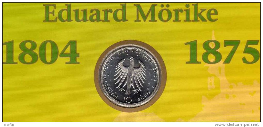 Mörike Mit Feder,Tintenfaß,Brille Numisblatt 4/2004 Deutschland Mit 2419 10-KB SST 32€ - To Identify