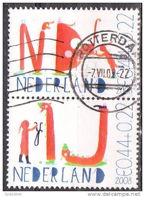 2008 Kinderzegel Paar ND + IJ € 0,44 + 0,22 NVPH 2608 B + E - Oblitérés