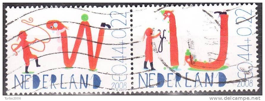 2008 Kinderzegel Paar W + IJ € 0,44 + 0,22 NVPH 2608 D + E - Used Stamps