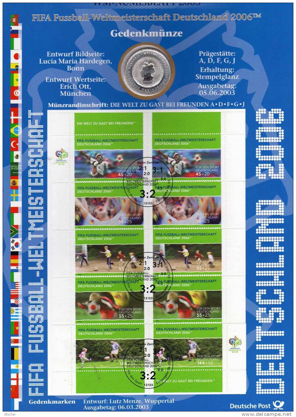 Numisblatt 25 Fussball-WM 2006 Deutschland Mit 2324/8 10-Block SST 40€ Zur Fussball - WM 1.Ausgabe Soccer Set Of Germany - 2006 – Deutschland