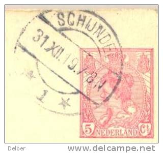 _Nk798: BRIEFKAART: 5 Cent / SCHIJNDEL //*1* : 4 Lijnen - Postal Stationery