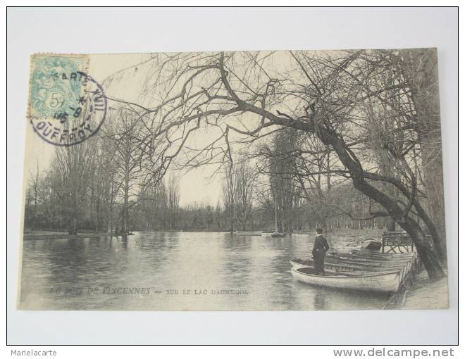 LM3 - (vente Directe Au 1er )  PARIS BOIS DE VINCENNES  Sur Le Lac Daumesnil  Barque  Carte De 1905 - Distretto: 12