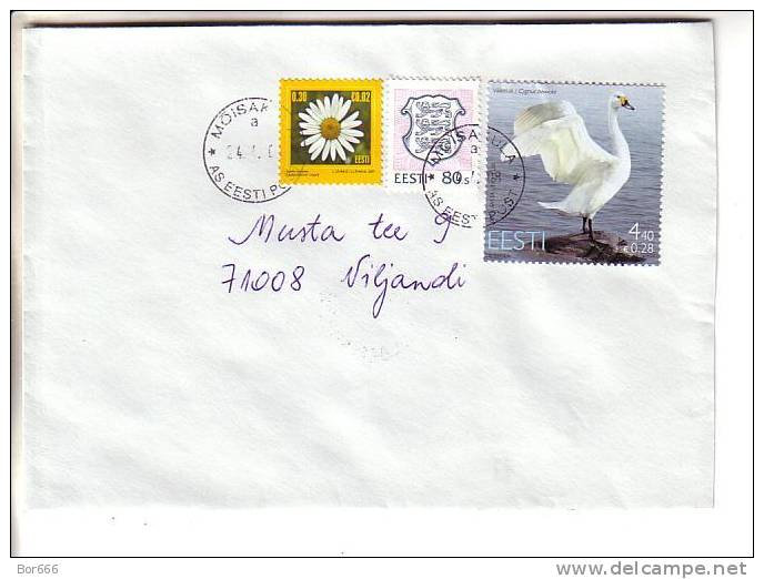 GOOD ESTONIA Postal Cover 2008 - Good Stamped: Swan 2007 With Mõisaküla Cancel - Estonia